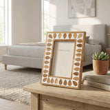 Oceano Natural/White Small Teardrop Inlay Frame