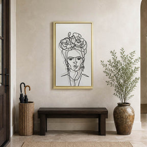 Akers White/Black Hand Painted Frida Illusion Wall Art