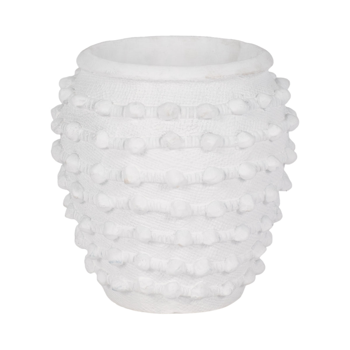 Merlin White Woven Knot Planter