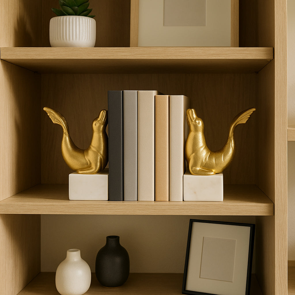 Waterloo Gold Sea Lion Bookends (Set of 2)