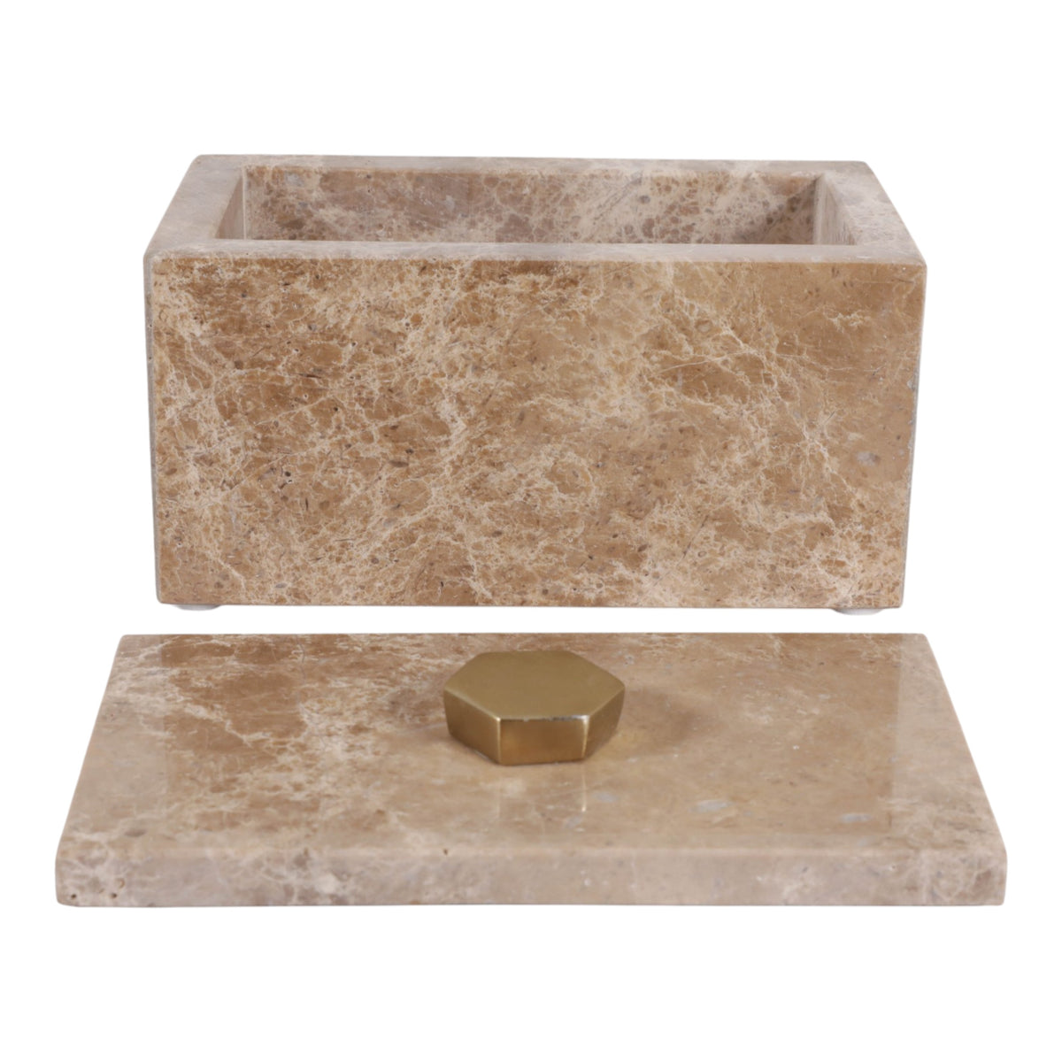 La Quinta Ivory/Brown Empredor Marble Box