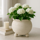 Wrightwood Ivory Textured Rounded Planter on Ball Feet