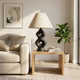 Jefferson Black/Tan Open Cut-Out 8 Table Lamp
