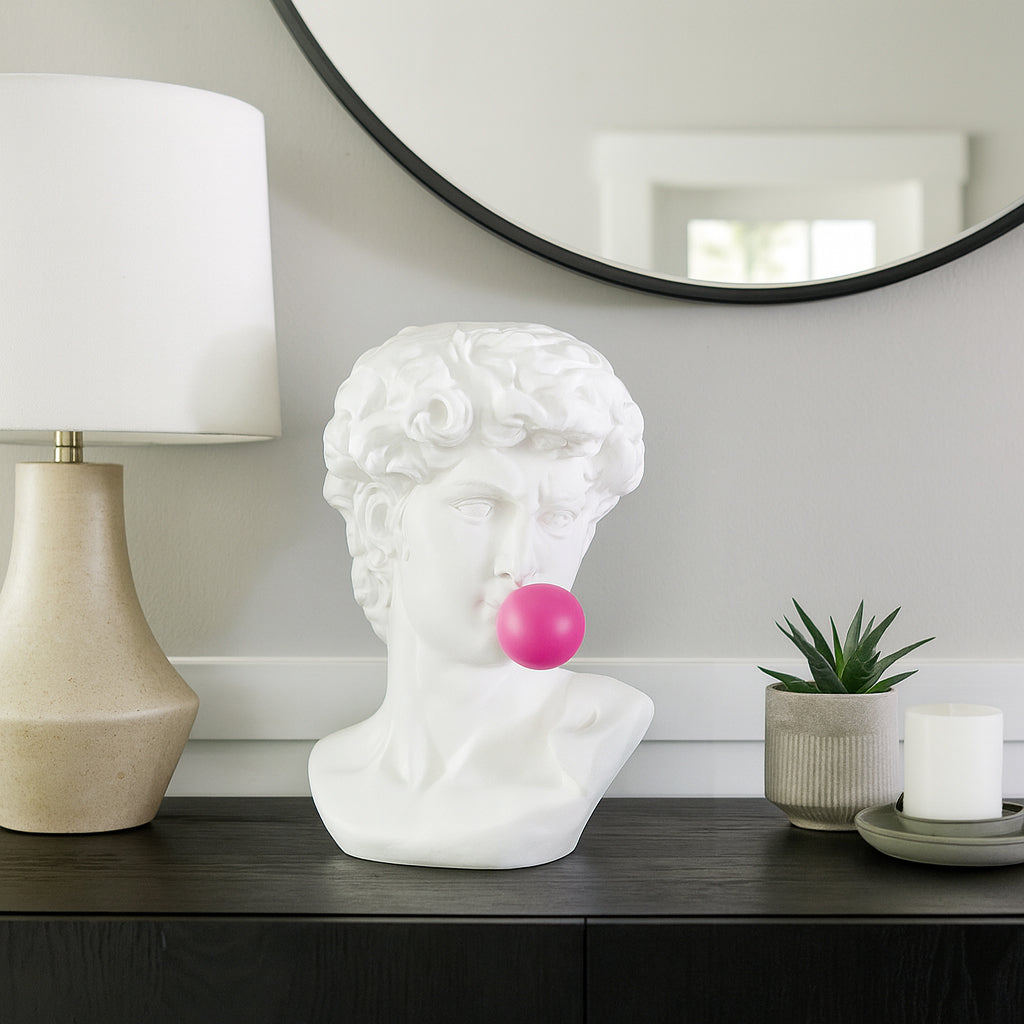 Clair White Resin Greek God Head - 19092EC