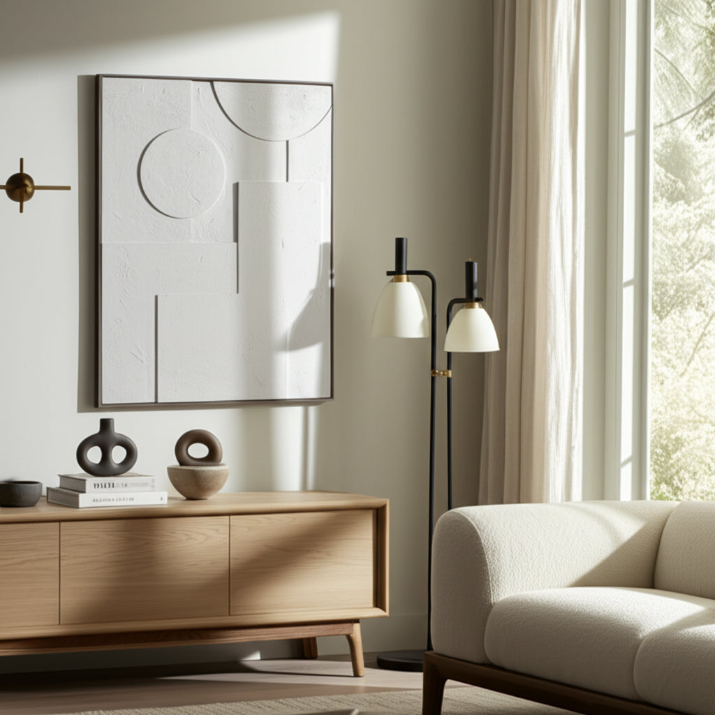 Jastro White Geometric 3-Dimensional Wall Art