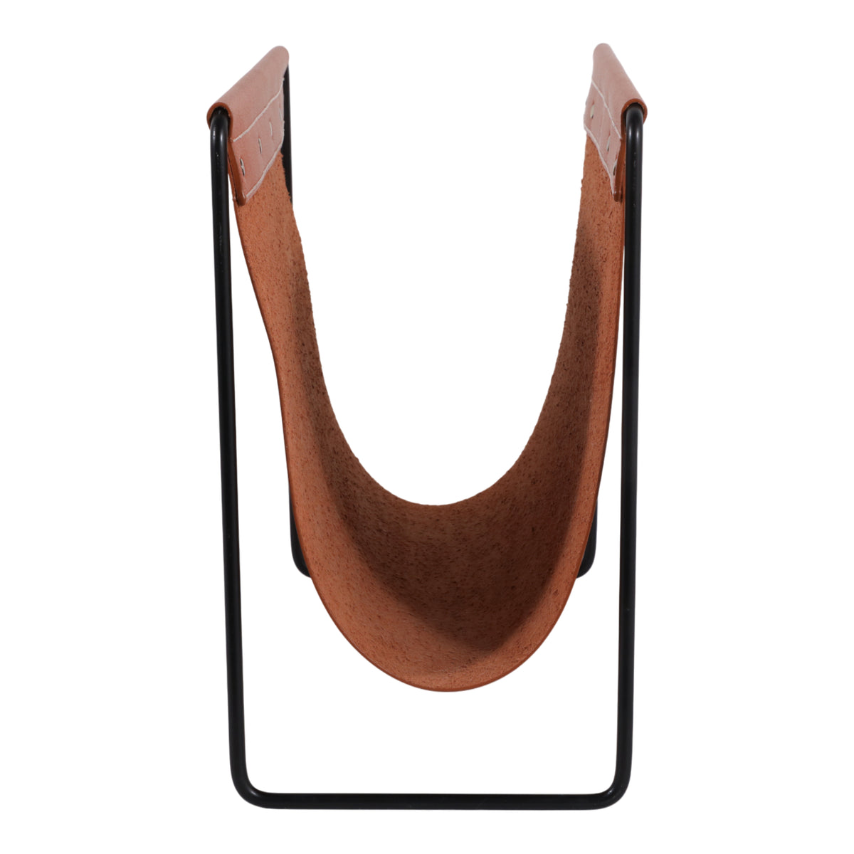 Helm Corner Brown/Black Faux Leather Magazine Rack