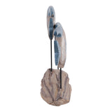 Las Lomas Blue/White/Natural 3 Fish Wood on Stand