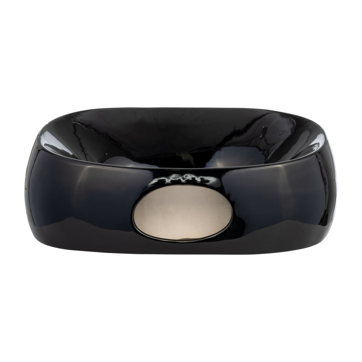 Enterprise Shiny Black Ceramic Oval Vase