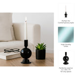 Ryde Black Glass Bubble Taper Candle Holder