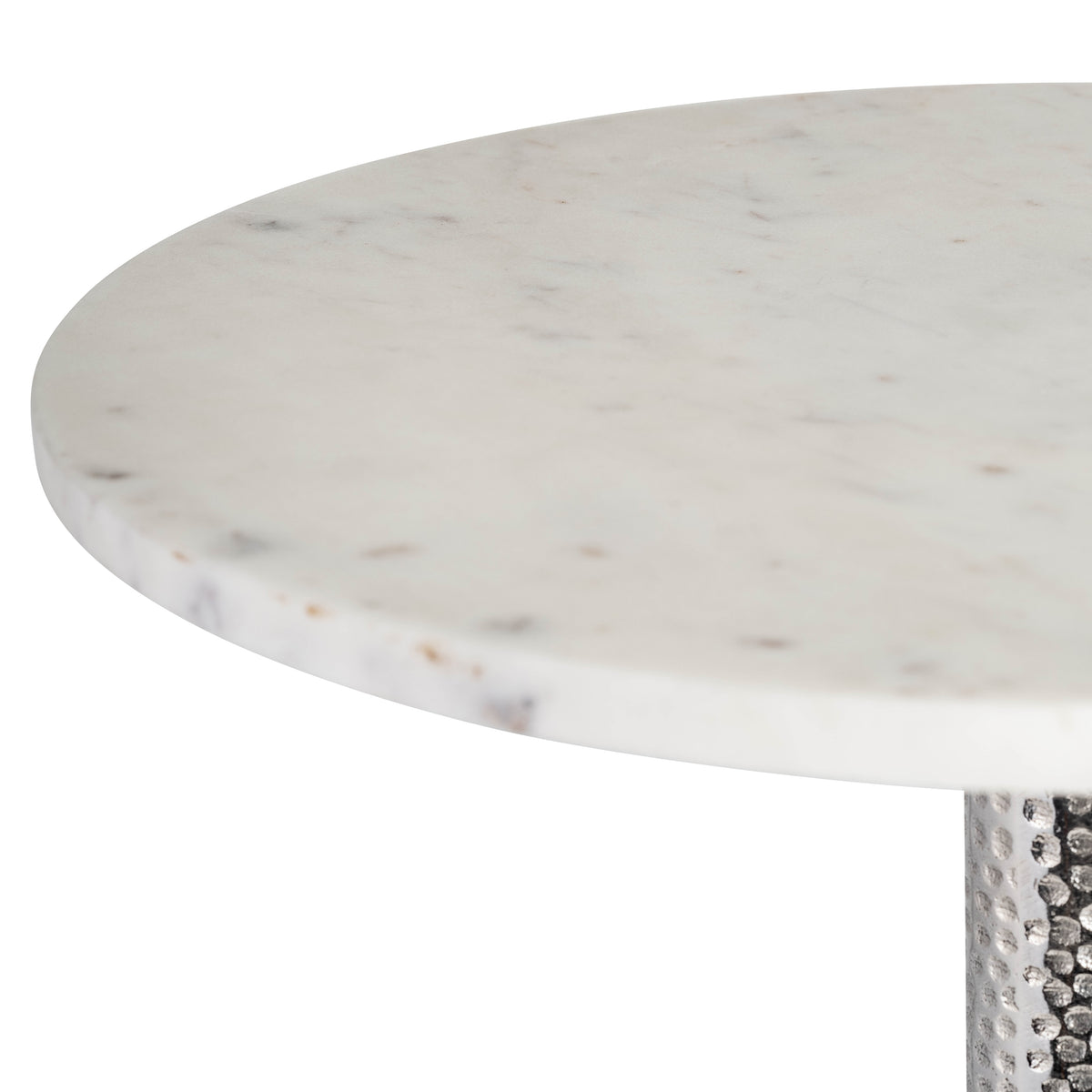 Graton Silver Metal Round Drink Table with Flat Base
