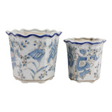 Enochfield Light Blue Chinoiserie Pot Planters (Set of 2)