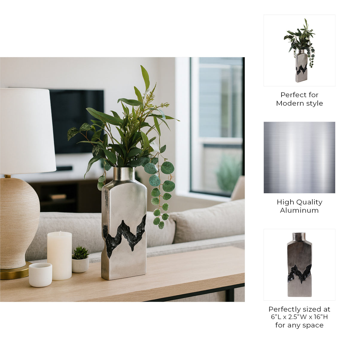 Haldenmill Silver/Black Medium Vase
