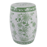 Hunterdale Green/White Garden Stool