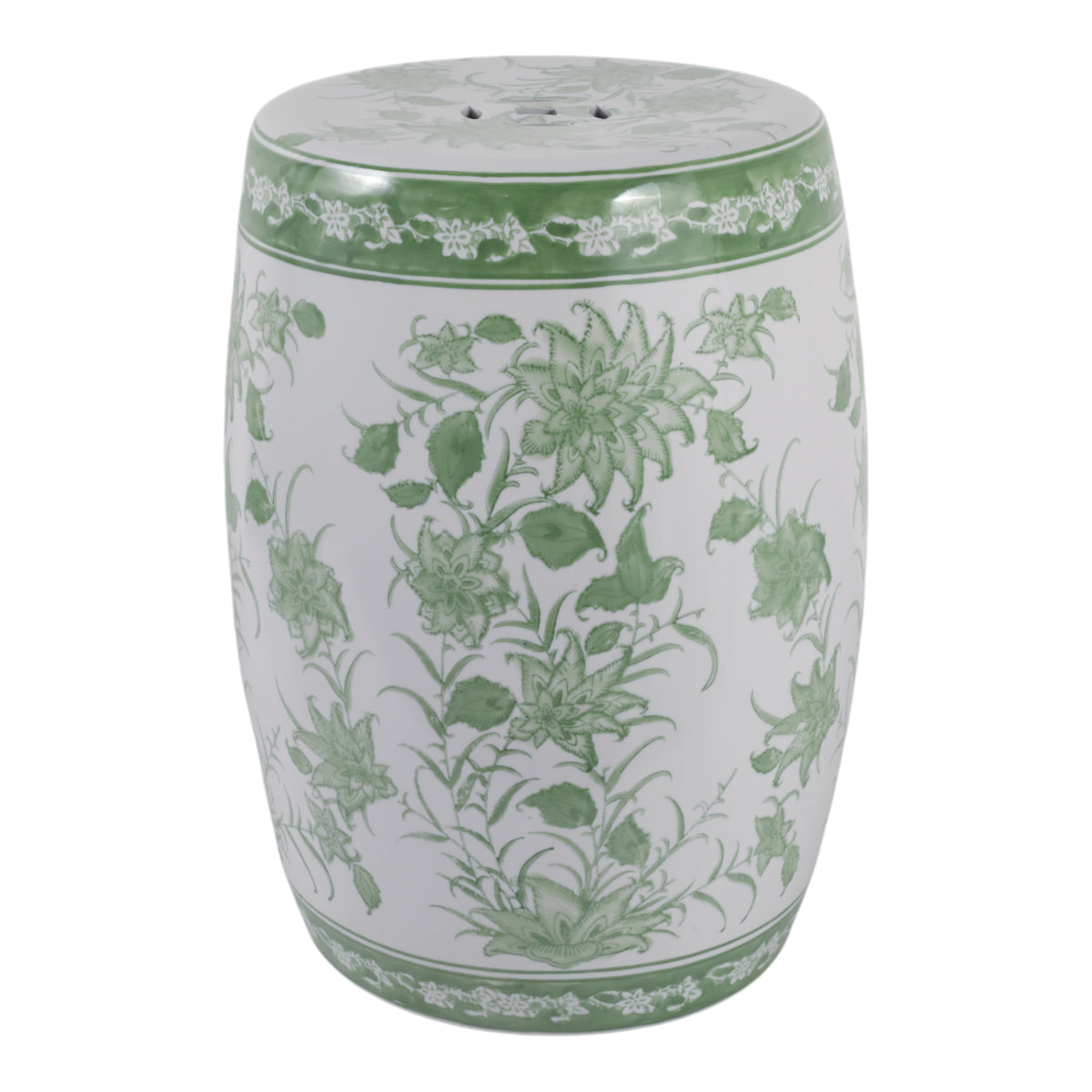 Hunterdale Green/White Garden Stool