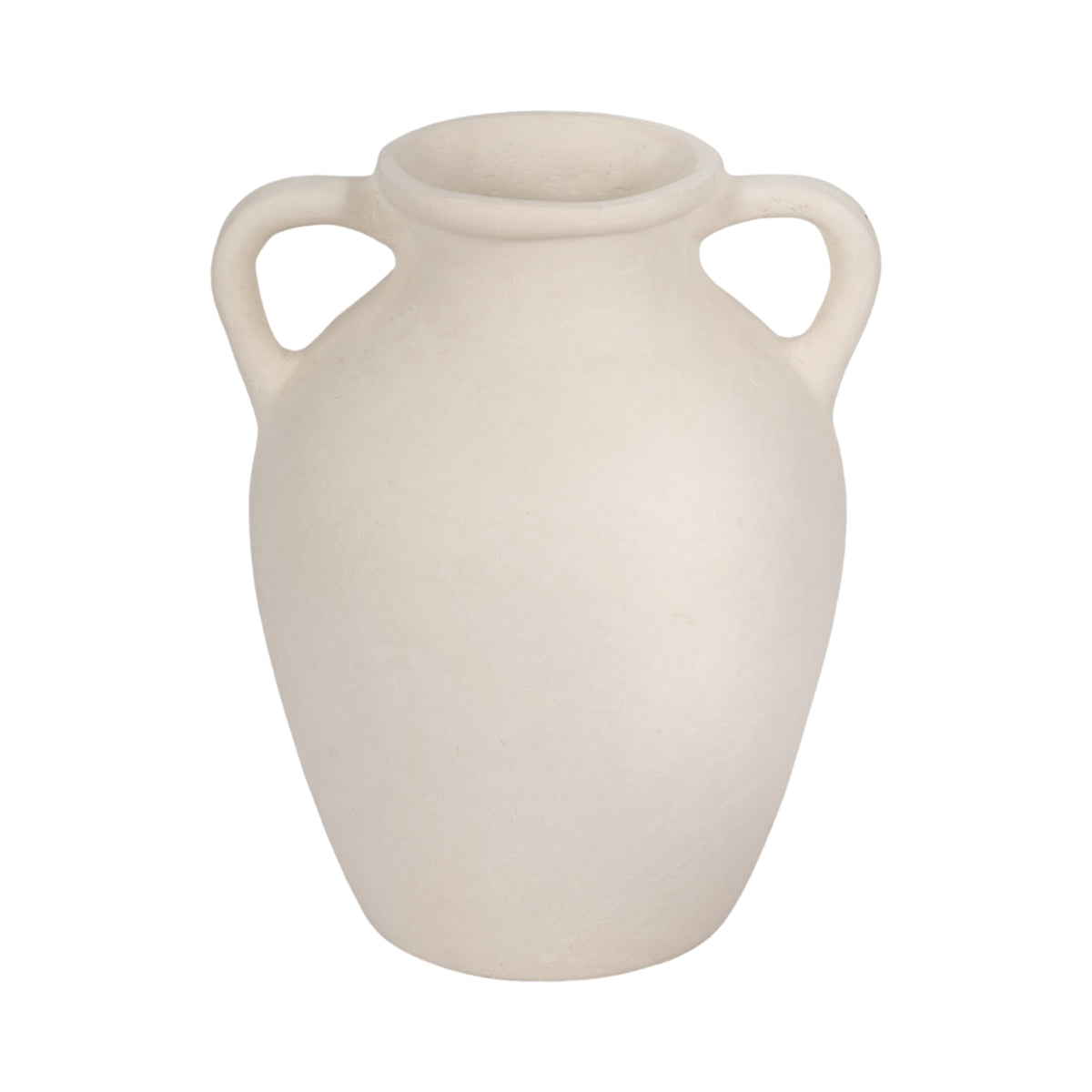Drakewell Ivory Paper Mache Vase with Handles