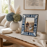 Fargooak White/Blue 5x7 Petals Photo Frame