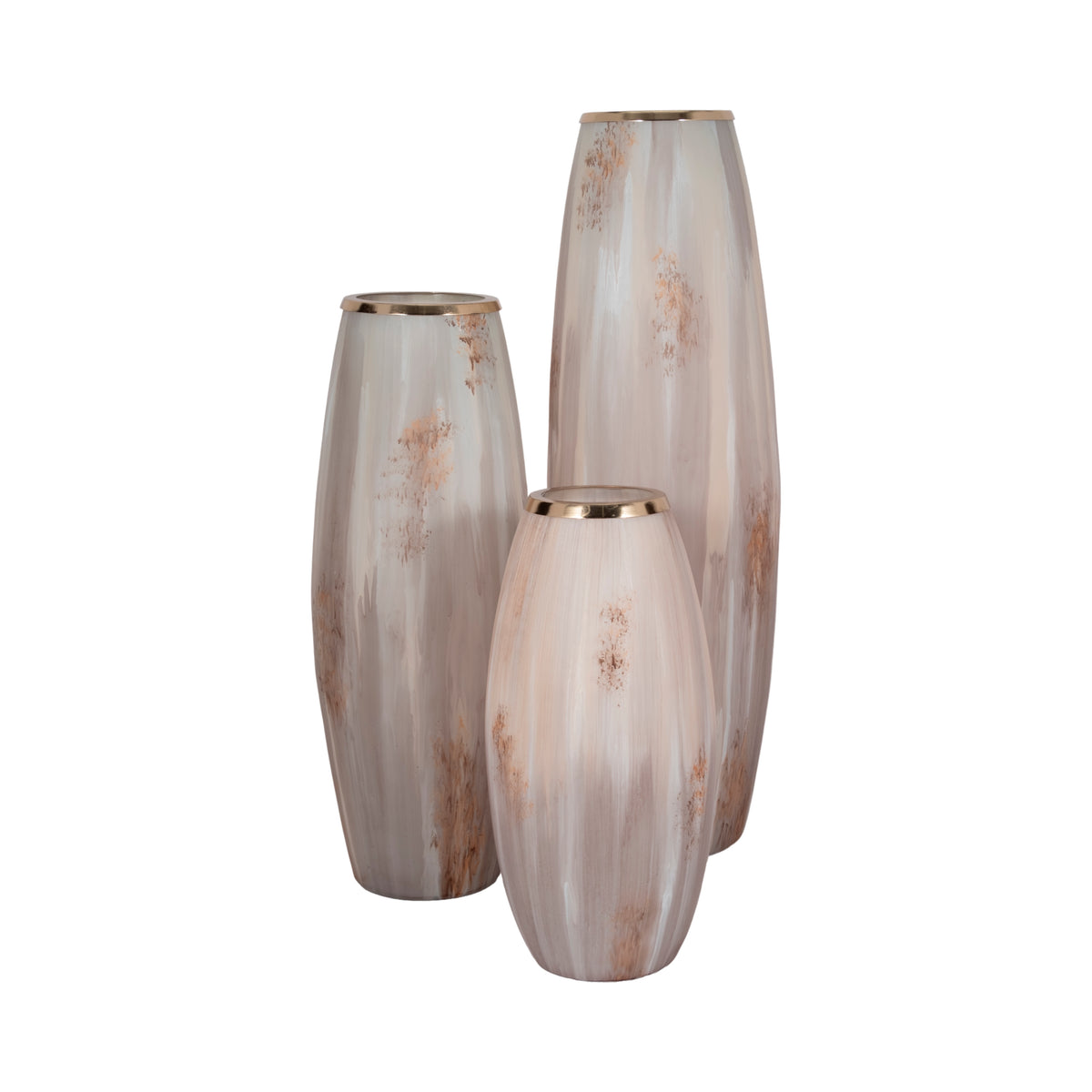 Atherton Multicolor Small Opal Finish Curved Glass Vase