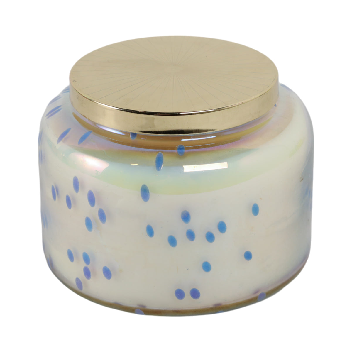 Dashholm Blue/Gold Verbena Bead Luster Lidded Candle