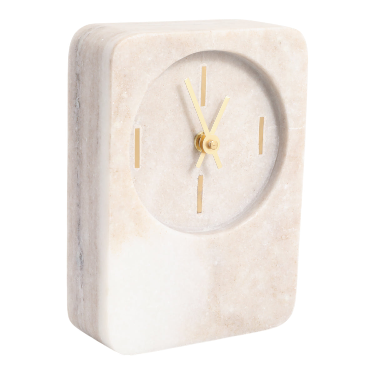 Glennrose Tan/Brown/Brass Small Clock