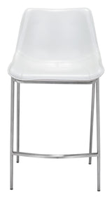Magnus White & Silver Counter Stool (Set of 2)