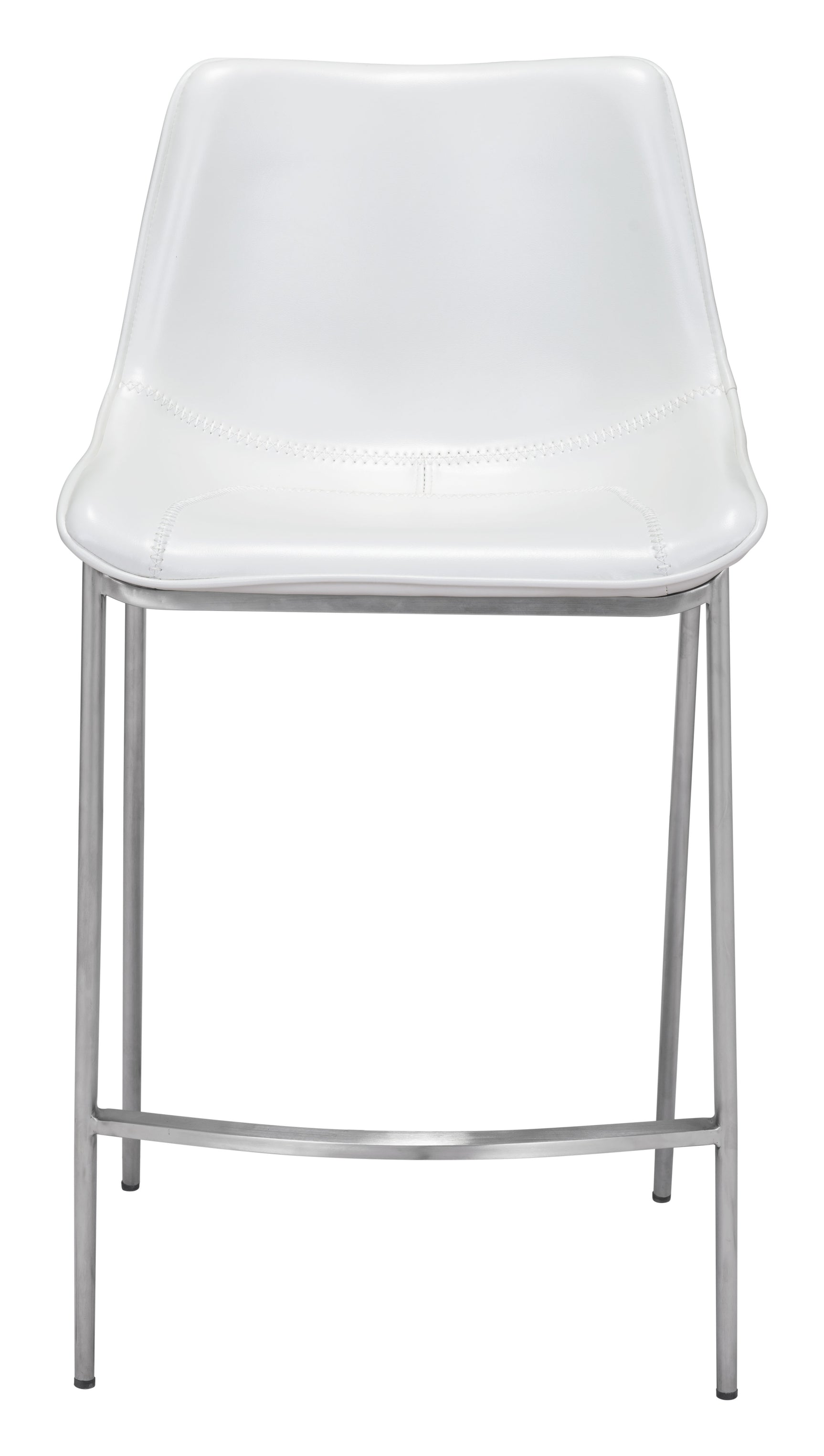 Magnus White & Silver Counter Stool (Set of 2)