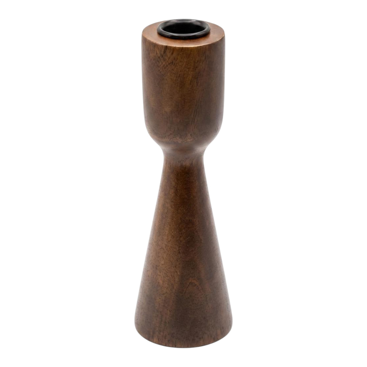 Eder Brown Large Wood Modern Taper Holder