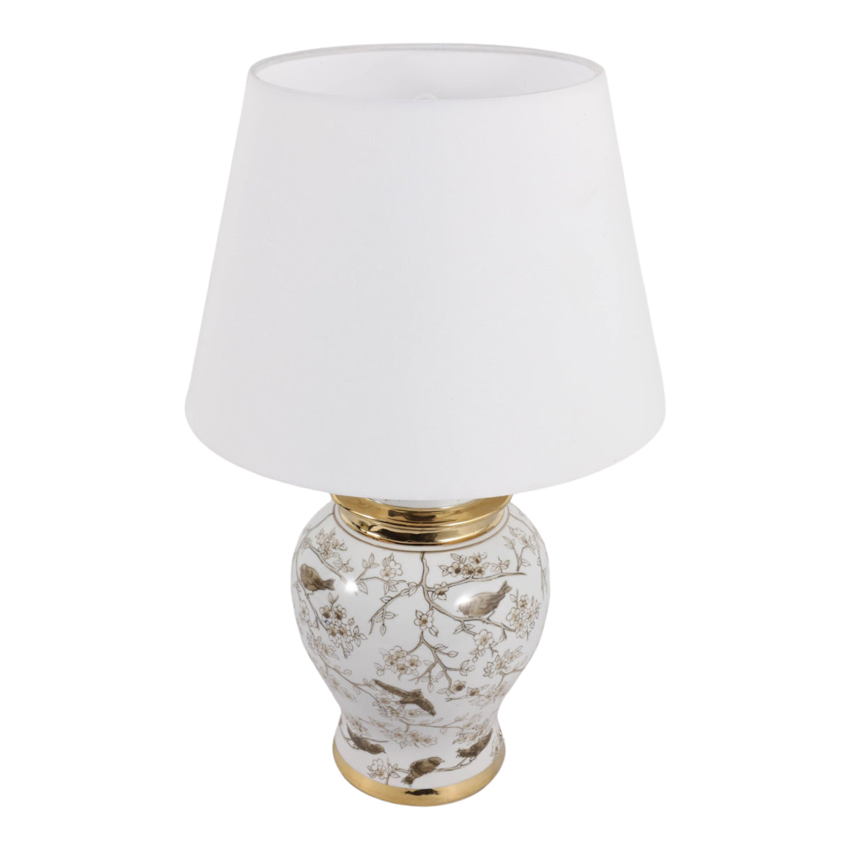 Spencerport White/Brown/Gold Lamp