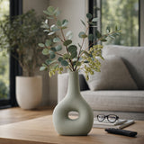 Parkwood Dark Sage Ceramic Open Cut-Out Nomad Vase