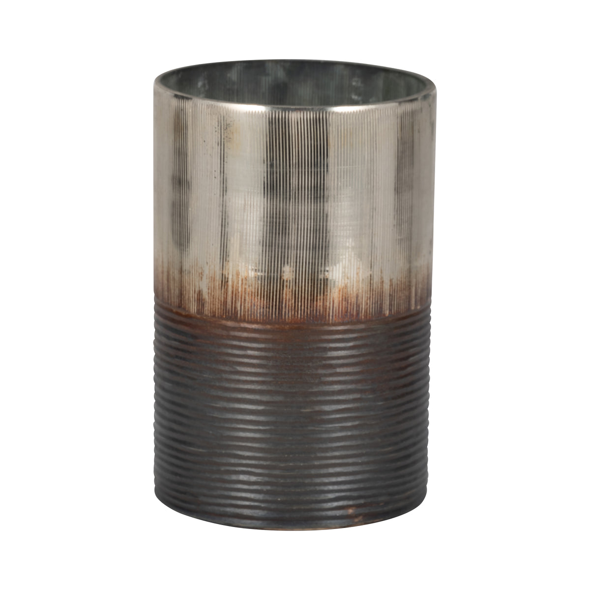 Grabtown Silver Small Glass Metallic 2-Tone Vase
