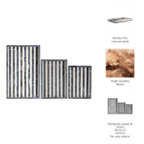 Rivergrove Blue/Gray Resin Stripe Lines Trays (Set of 3)