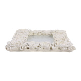 Paige White Small Rose Border Photo Frame