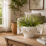 Calgro Ivory Floral Applique Planter with Butterfly