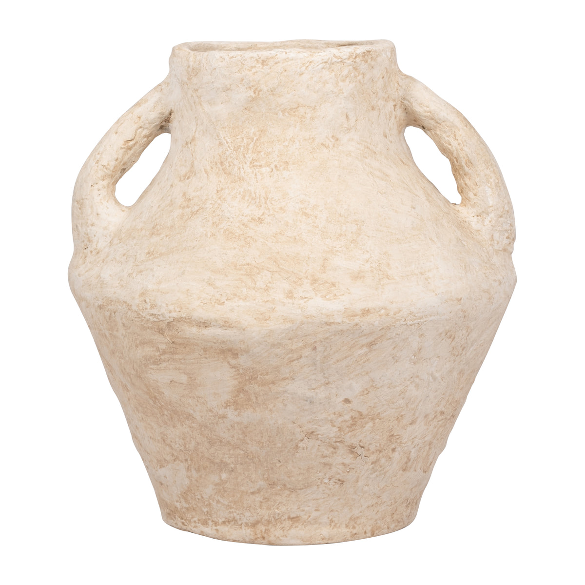 Ferris White X-Large Paper Mache Vase with Handles