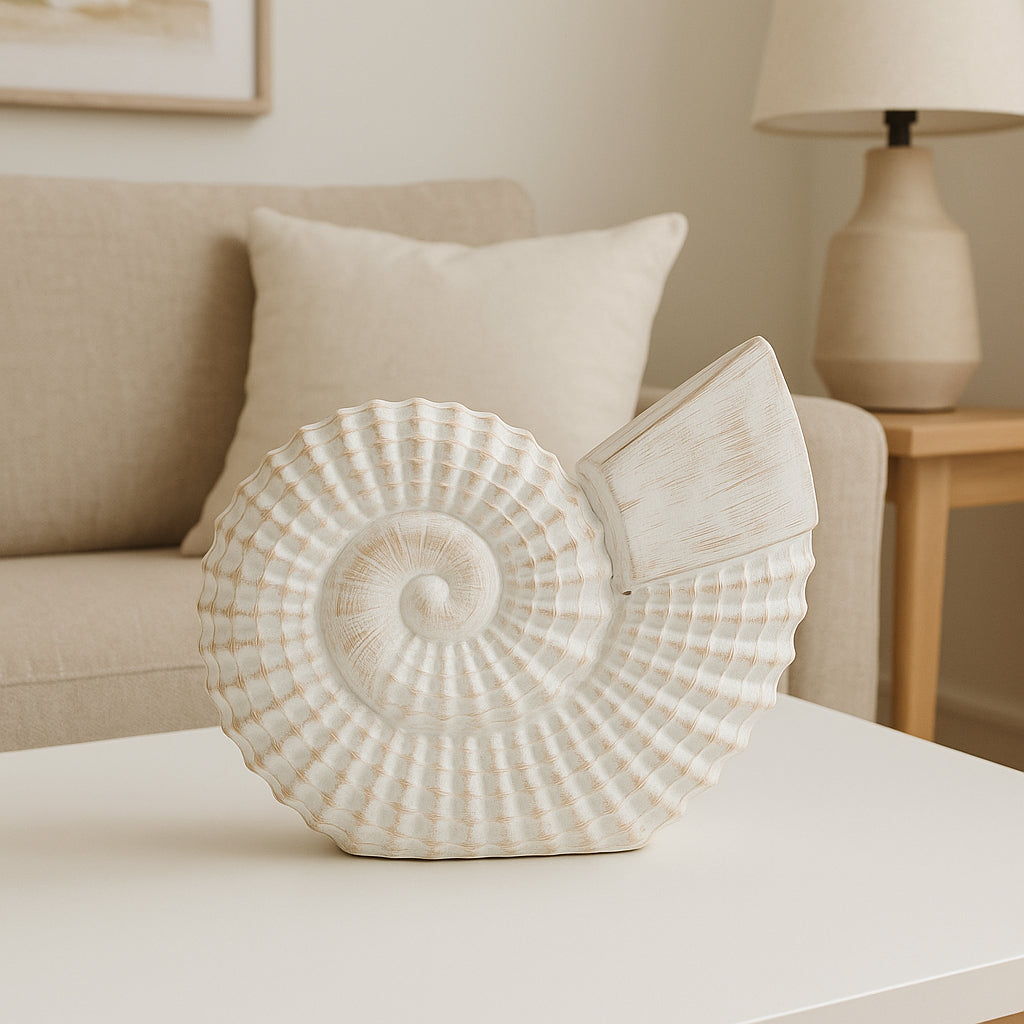 Essexrun White Shell Table Accent Decor