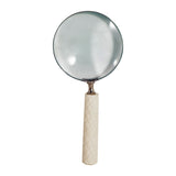Four Points Ivory/Silver Diamond Carved Handle Magnifying Glass