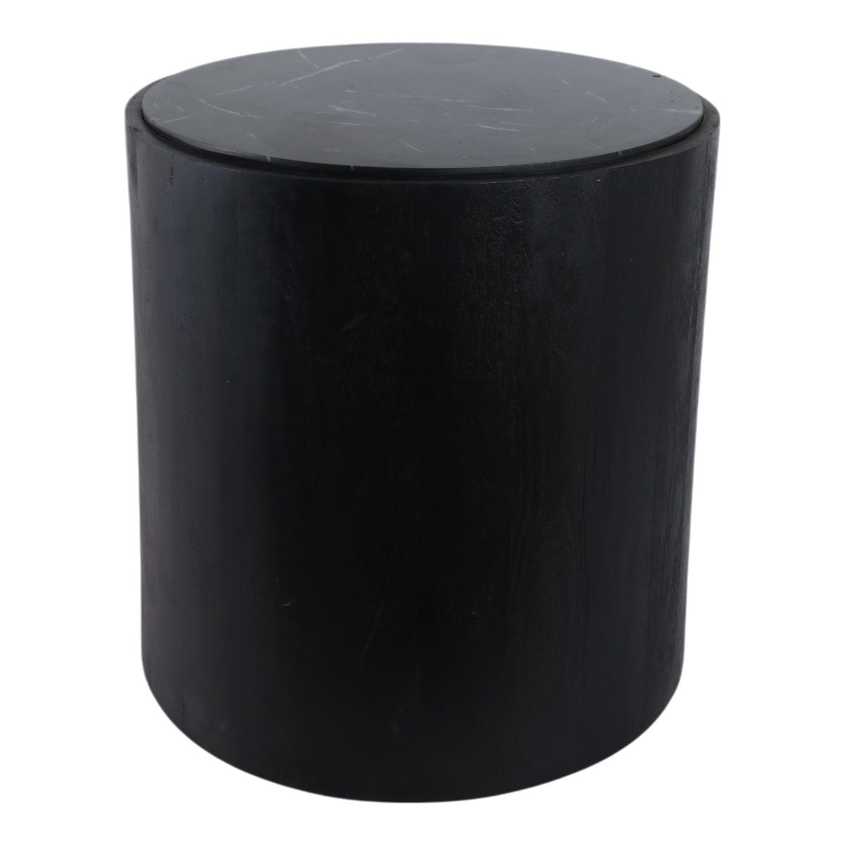 Johnsville Black/White Marble Inlay Round Accent Table