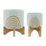Lovelock Mint Arch Planters with Stand (Set of 2)