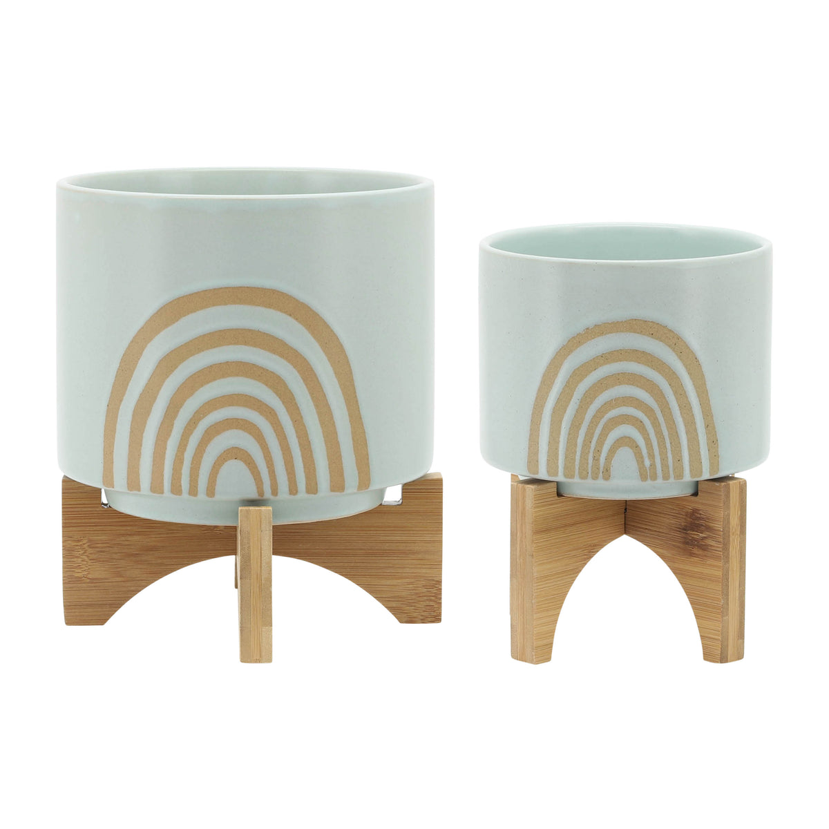 Lovelock Mint Arch Planters with Stand (Set of 2)