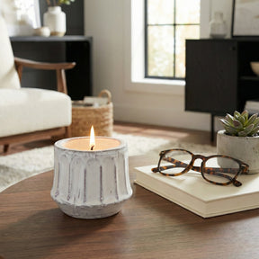 Renoville White Magnolia and Lily Fluted Candle