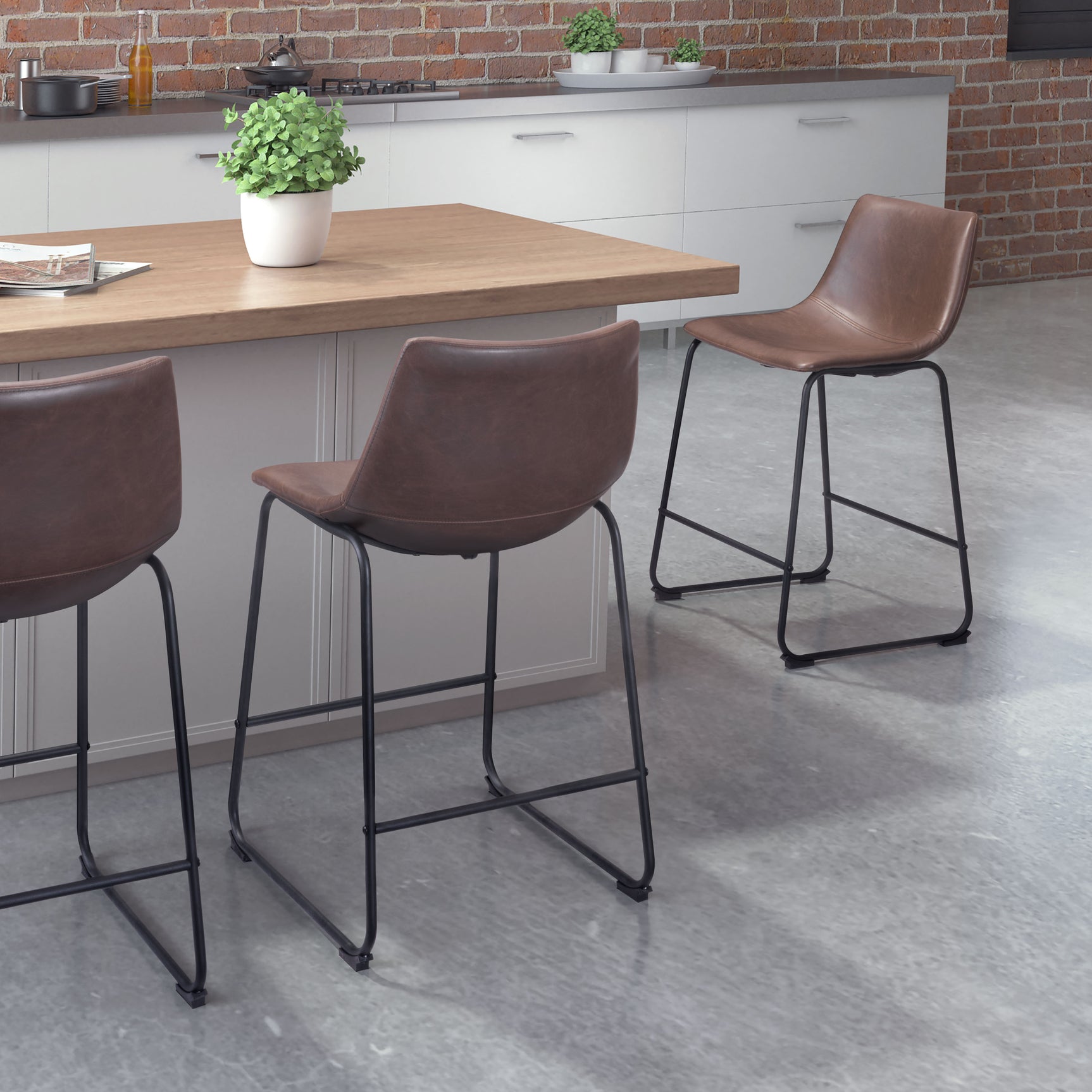 Smart Vintage Espresso Counter Stool (Set of 2)