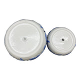 Miranda Blue Floral Embossed Planters (Set of 2)