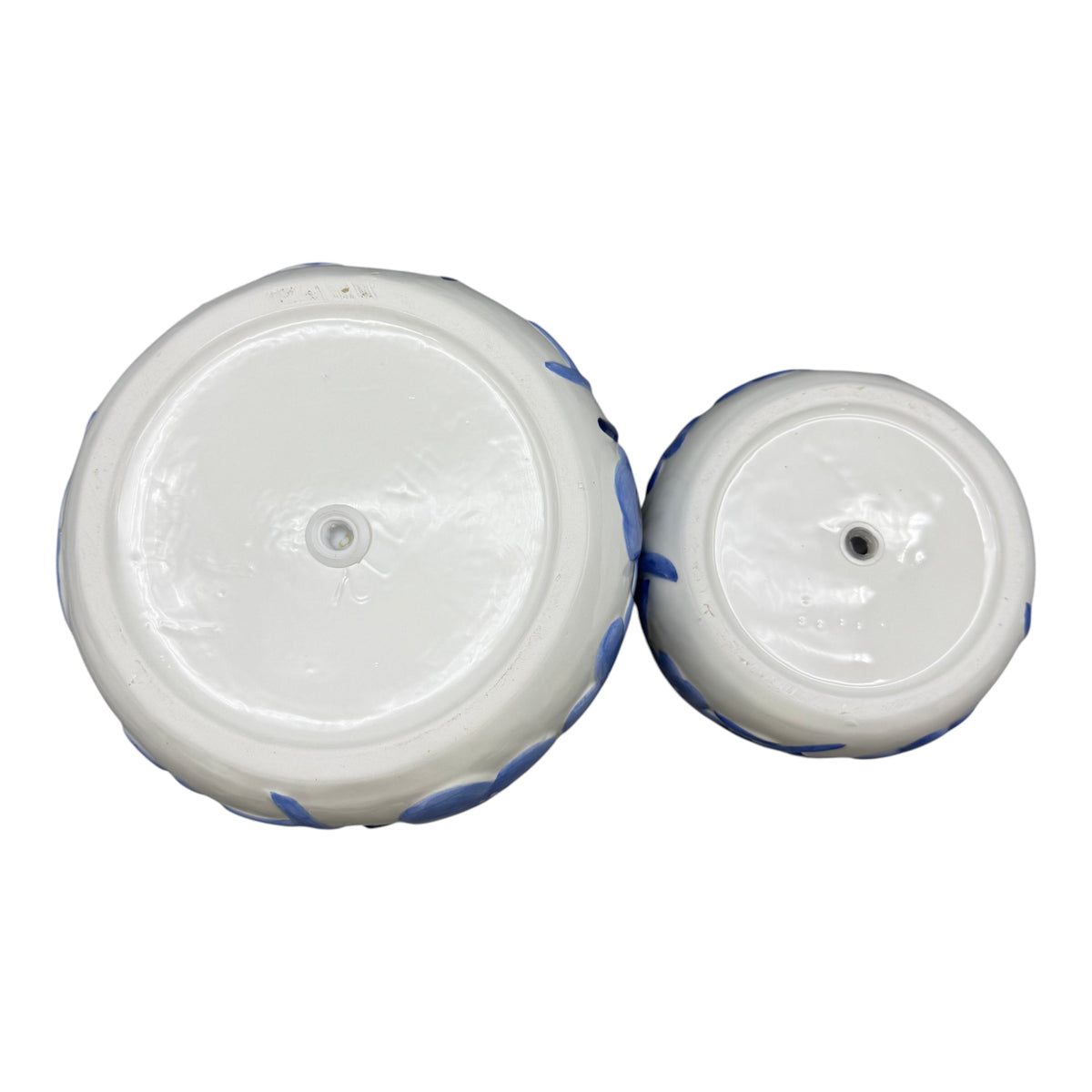 Miranda Blue Floral Embossed Planters (Set of 2)