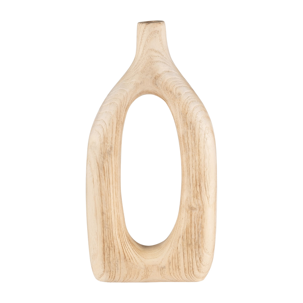 Independence Natural/Ivory Wood Cut-Out Vase