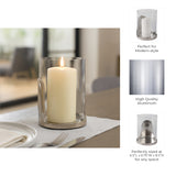 Wilson Grove Silver/Clear Metal Base Hurricane Pillar Holder
