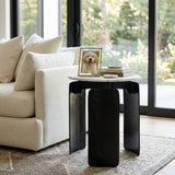 Millersville Gray/Black Marble Top 3-Footed Accent Table