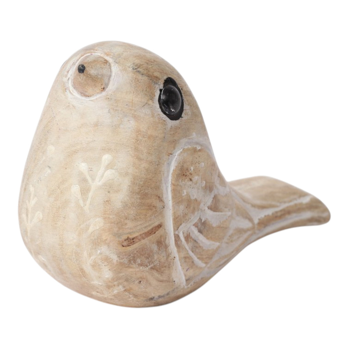 Bel Aire Distressed White Wooden Decor Bird