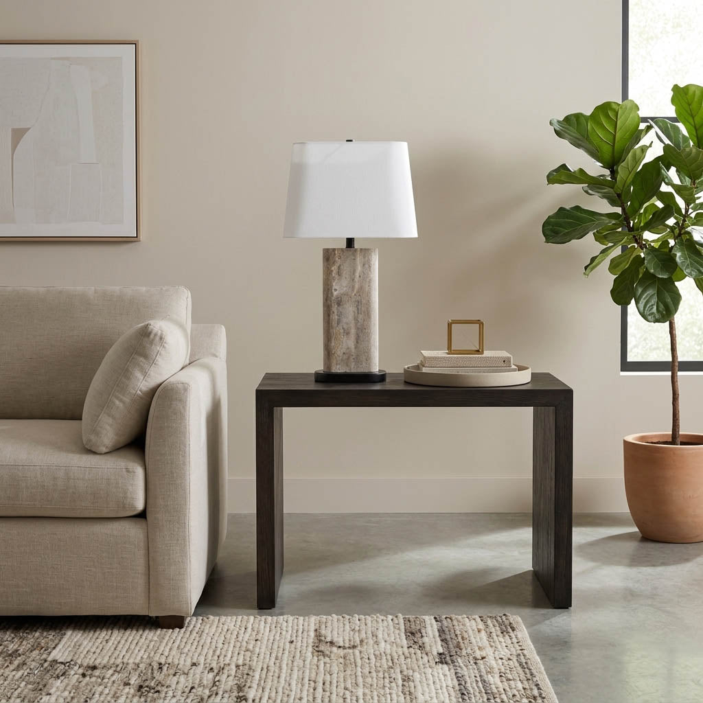 Oleum Gray/White Marble Table Lamp