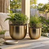 Leonawell Gold Planters (Set of 2)