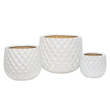 Fredericks White Textured Planters (Set of 3)