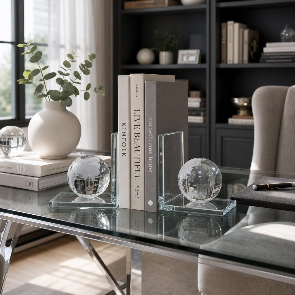 Hastingslake Clear Bookends (Set of 2)